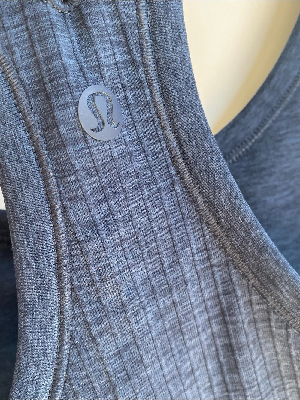 Lululemon ebb to street tank top racer back full length light support navy 10